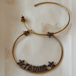Metal J'Adior Hoop Earrings Aged Gold.
100% Authentic!